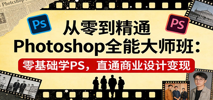 从零到精通Photoshop全能大师班：零基础学PS，直通商业设计变现-百货大全