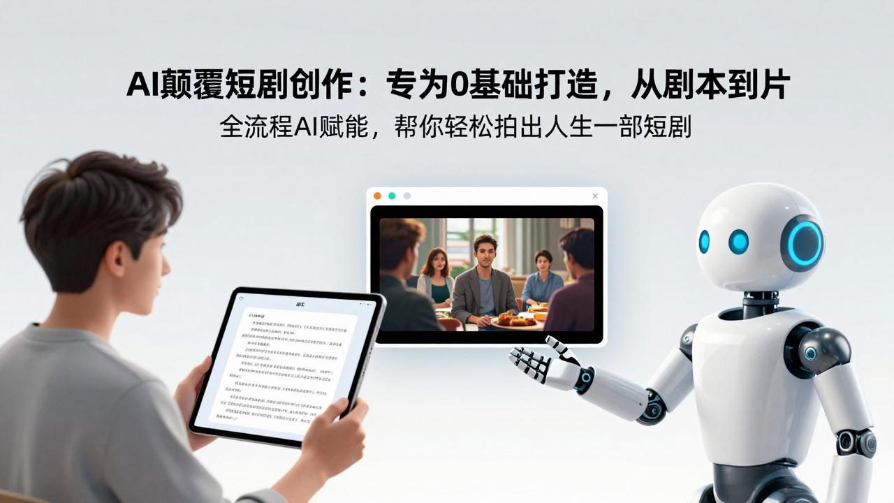 AI颠覆短剧创作：专为0基础打造，从剧本到成片全流程AI赋能，帮你轻松拍出人生第一部短剧-百货大全