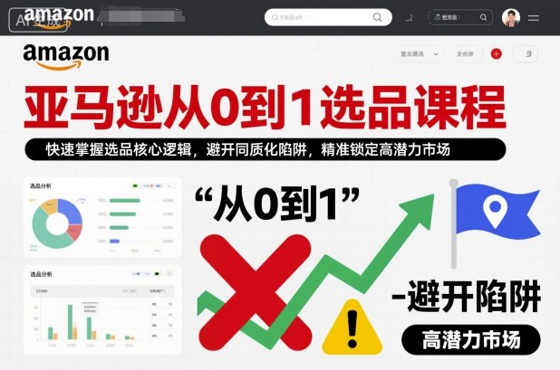 亚马逊从0到1选品课程，快速掌握选品核心逻辑，避开同质化陷阱，精准锁定高潜力市场(更新)-百货大全