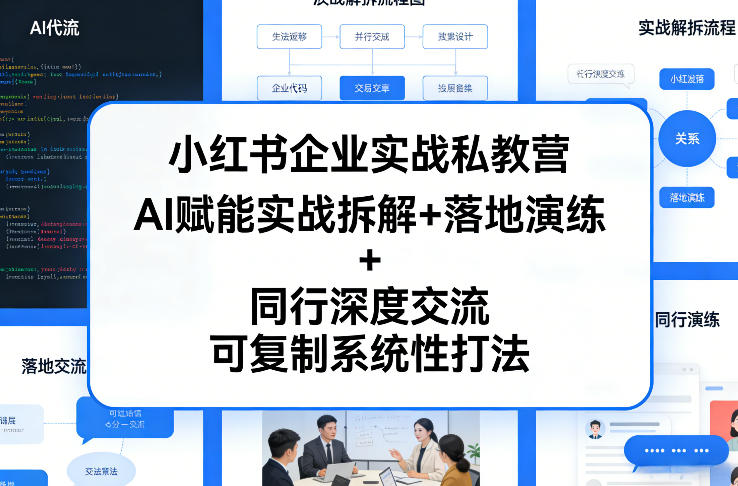 小红书企业实战私教营，AI赋能实战拆解+落地演练+同行深度交流，可复制系统性打法-百货大全