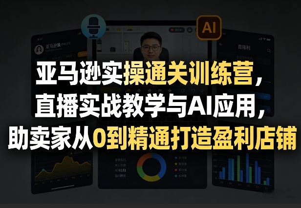 亚马逊实操通关训练营，直播实战教学与AI应用，助卖家从0到精通打造盈利店铺(更新3月)-百货大全