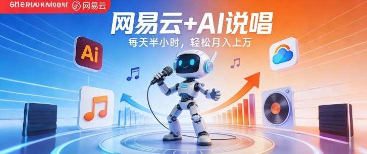 网易云+AI说唱，每天半小时，AI内容创作+流量变现，轻松月入1W-百货大全