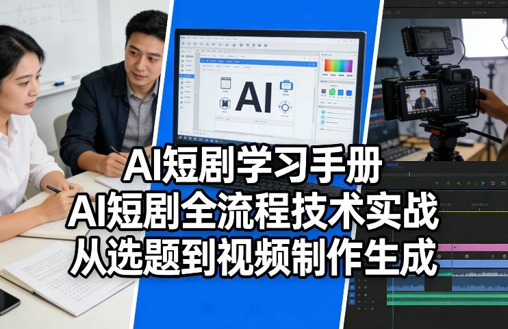 AI短剧学习手册，AI短剧全流程技术实战，从选题到视频制作生成-百货大全