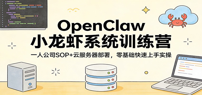 OpenClaw小龙虾系统训练营：一人公司SOP，云服务器部署，零基础快速上手实操-百货大全