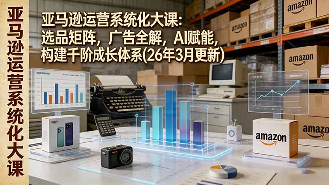 亚马逊运营系统化大课：选品矩阵，广告全解，AI赋能，构建千阶成长体系(26年3月更新-百货大全