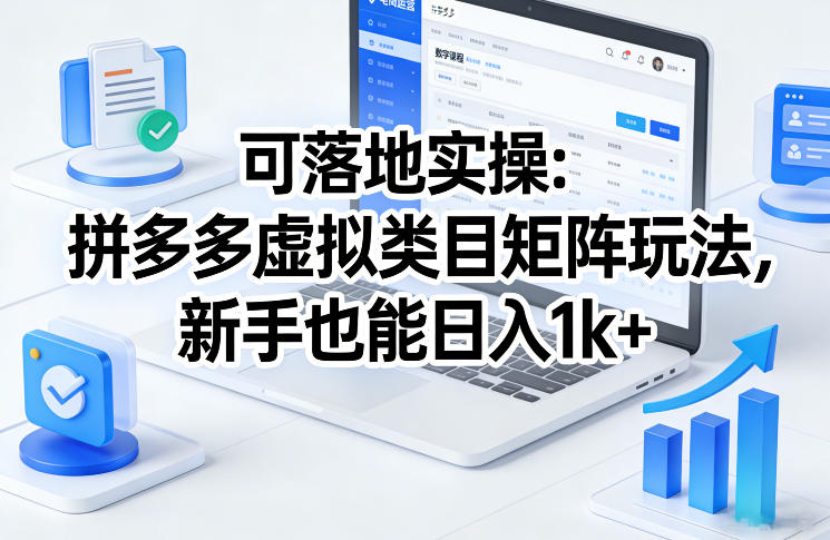可落地实操：拼多多虚拟类目矩阵玩法，新手也能日入1k+【揭秘】-百货大全