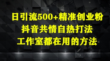 日引流500+精准创业粉，抖音共情自热打法，工作室都在用的方法-百货大全