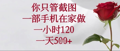 你只管截图，一部手机在家操作，一小时120.一天5张【揭秘】-百货大全