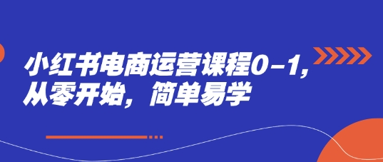 小红书电商运营课程0-1，从零开始，简单易学-百货大全