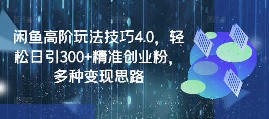 闲鱼高阶玩法技巧4.0，轻松日引300+精准创业粉，多种变现思路-百货大全