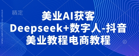 美业AI获客Deepseek+数字人-抖音美业教程电商教程-百货大全