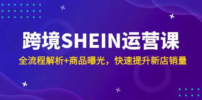 跨境SHEIN运营课，全流程解析+商品曝光，快速提升新店销量-百货大全