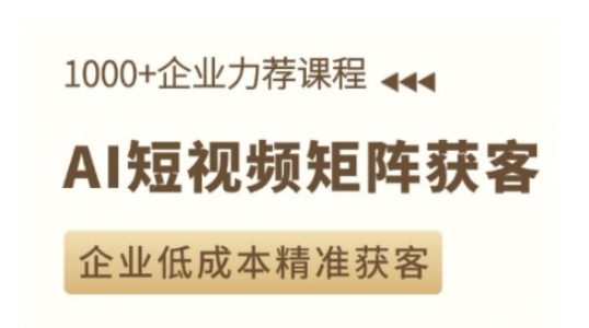 AI短视频矩阵获客实操课，企业低成本精准获客-百货大全