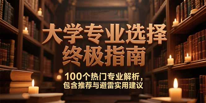 付费文：大学专业选择终极指南,100个热门专业解析,包含推荐与避雷实用建议-百货大全