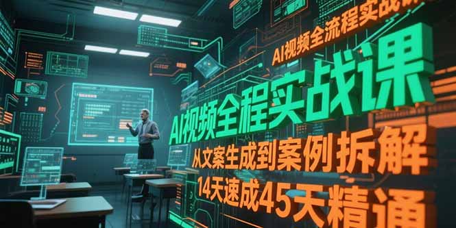 AI视频全流程实战课，从文案生成到案例拆解，14天速成45天精通-百货大全