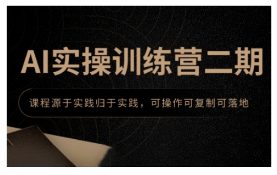 AI实操训练营二期，课程源于实践归于实践，可操作可复制可落地-百货大全