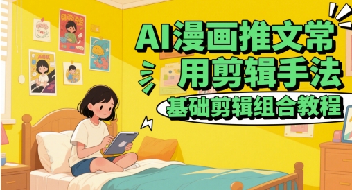AI漫画推文常用剪辑手法，基础剪辑组合教程-百货大全