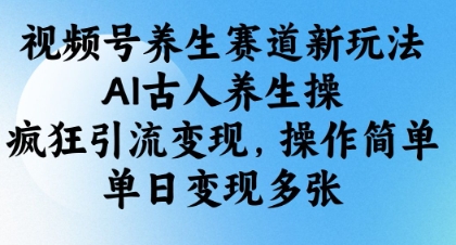 视频号养生赛道新玩法，AI古人养生操，疯狂引流变现，操作简单，单日变现多张-百货大全
