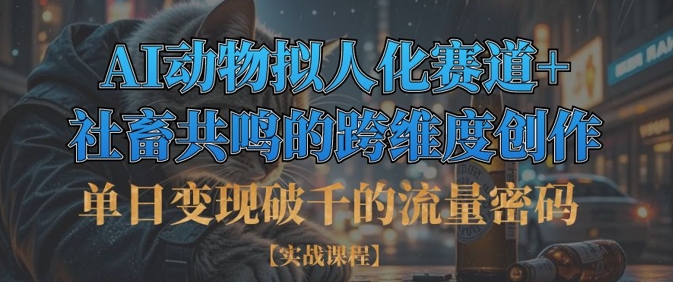 单日变现破千的流量密码，AI动物拟人化赛道+社畜共鸣的跨维度创作-百货大全