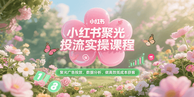 小红书聚光投流实操课程，聚光广告投放、数据分析、做高效低成本获客-百货大全