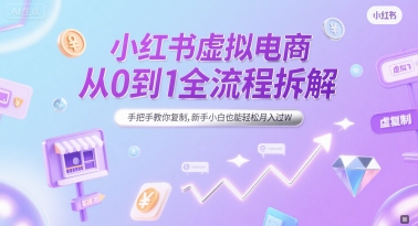 小红书虚拟电商从0到1全流程拆解，手把手教你复制，新手小白也能轻松月入过W-百货大全