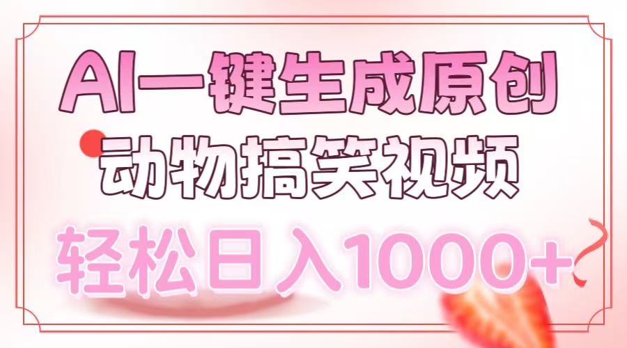 AI一键生成原创动物搞笑视频，轻松日入1000+-百货大全