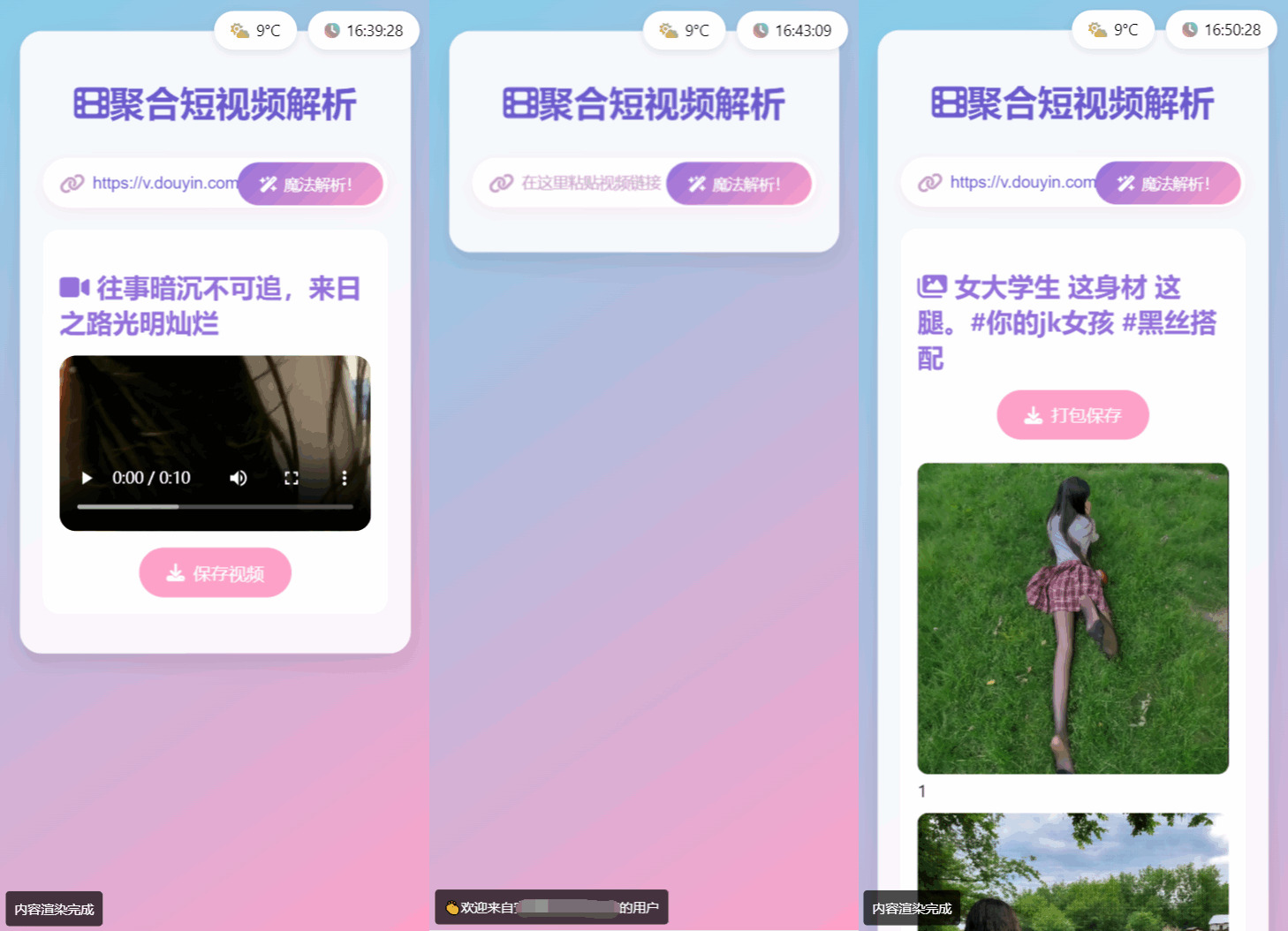 全新二次元聚合短视频解析去水印系统源码 自适应双端-百货大全