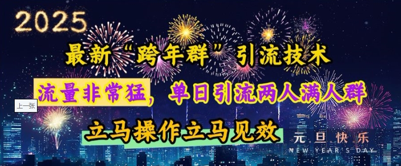 最新“跨年群”引流，流量非常猛，单日引流两人满人群，立马操作立马见效【揭秘】-百货大全