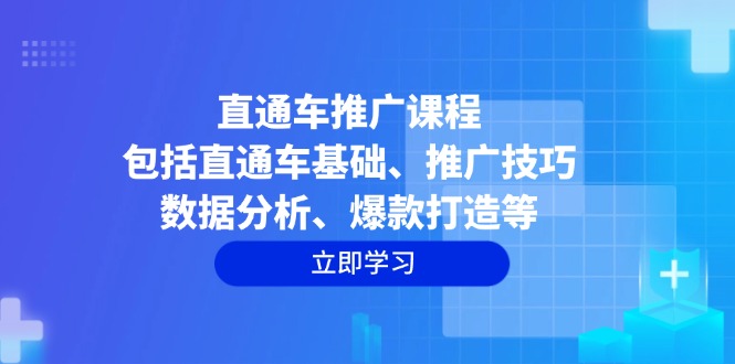 直通车推广课程：包括直通车基础、推广技巧、数据分析、爆款打造等-百货大全