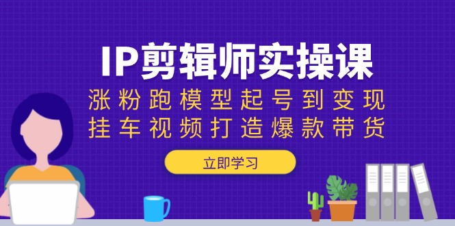 IP剪辑师实操课：涨粉跑模型起号到变现，挂车视频打造爆款带货-百货大全