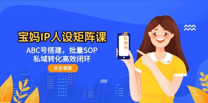 宝妈IP人设矩阵课：ABC号搭建，批量SOP，私域转化高效闭环-百货大全