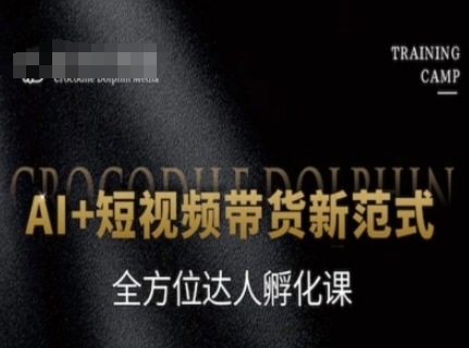 AI+短视频带货新范式，全方位达人孵化课-百货大全