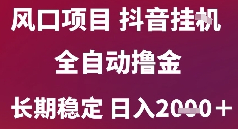 风口项目，六月最新玩法抖音无人挂G，全自动撸金，长期稳定 日入2k+【揭秘】-百货大全