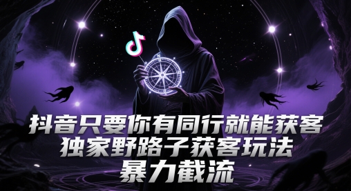 抖音只要你有同行就能获客，独家野路子获客玩法，暴力截流【揭秘】-百货大全