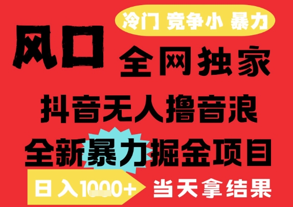 25年6月高爆抖音无人直播最新撸音浪掘金项目，解放双手小白可做，无脑日入1k+，门槛低【揭秘】-百货大全