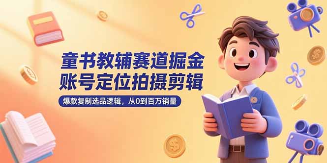 童书教辅赛道掘金，账号定位拍摄剪辑，爆款复制选品逻辑，从0到百万销量-百货大全