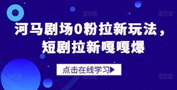 河马剧场0粉拉新玩法，短剧拉新嘎嘎爆-百货大全