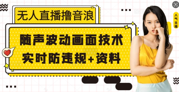 无人直播撸音浪+随声波动画面技术+实时防违规+资料【揭秘】-百货大全