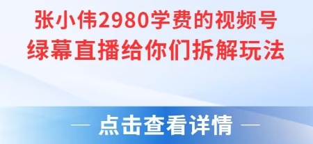 张小伟2980付费额视频号绿幕直播给你们拆解玩法-百货大全