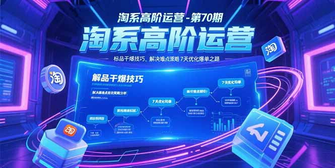 淘系高阶运营-第70期，标品干爆技巧，解决难点策略，大佬操盘方法-百货大全