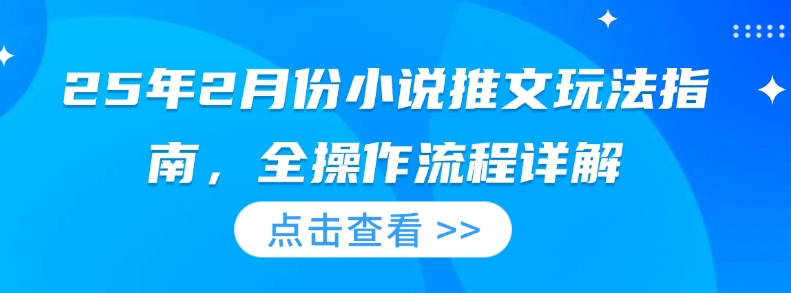 25年2月份小说推文玩法指南，全操作流程详解-百货大全