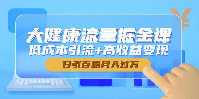 大健康流量掘金课，低成本引流+高收益变现，日引百粉月入过万-百货大全