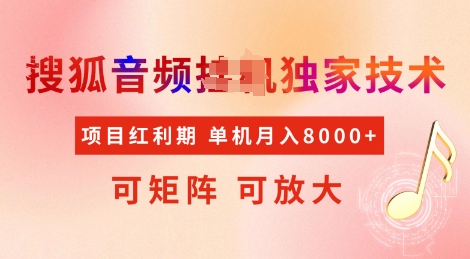 全网首发搜狐音频挂JI独家技术，项目红利期，可矩阵可放大，稳定月入8k【揭秘】-百货大全