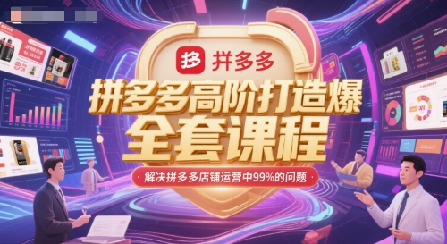 拼多多高阶打造爆款全套课程，解决拼多多店铺运营中99%的问题-百货大全
