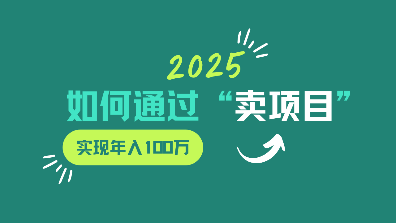 2025年如何通过“卖项目”实现年入100w-百货大全