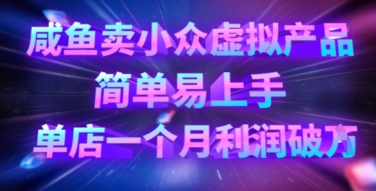 咸鱼卖小众虚拟产品，简单易上手，单店一个月利润破W-百货大全