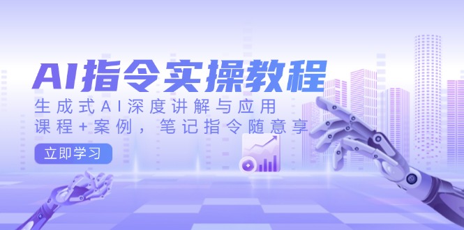 AI指令实操教程，生成式AI深度讲解与应用，课程+案例，笔记指令随意享-百货大全