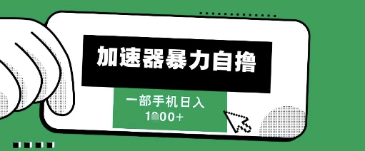 205新风口，加速器暴力自撸，单机日入1k+【揭秘】-百货大全