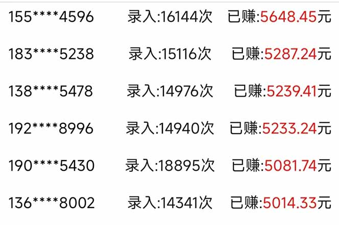 信息录入，几秒一单，只需一部手机，小白轻松上手，日入500＋-百货大全