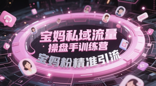 宝妈私域流量操盘手训练营，宝妈粉精准引流-百货大全